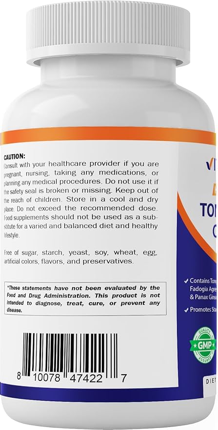 Vitamatic Tongkat Ali Extract 200 :1 Extract for Men (Longjack) Eurycoma Longifolia - 1800 mg Per Serving - Made with Fadogia Agrestis 20:1 Extract, Tribulus 95% & Panax Ginseng - 180 Capsules