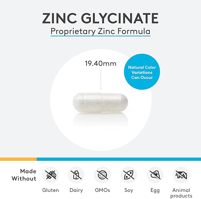 XYMOGEN Chelated Zinc Glycinate Supplements - 20mg Zinc Bisglycinate Chelate for Enhanced Absorption - Mineral Supplement for Reproductive + Immune Support (120 Vegan Capsules)