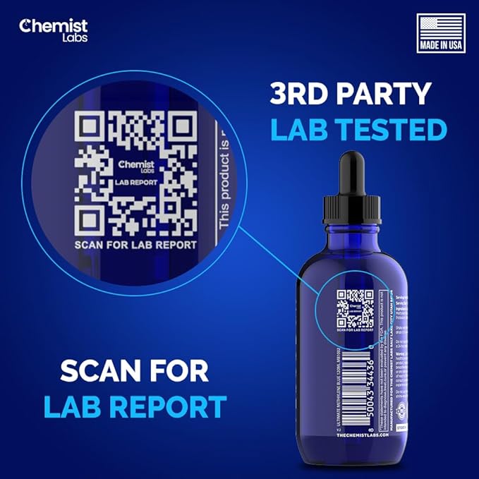 Methylene Blue | 1% USP Grade Solution | 4oz Liquid Drops | Pharmaceutical Grade | Cellular Energy & Mitochondrial Support | Formaldehyde Free | Made in USA (4oz)