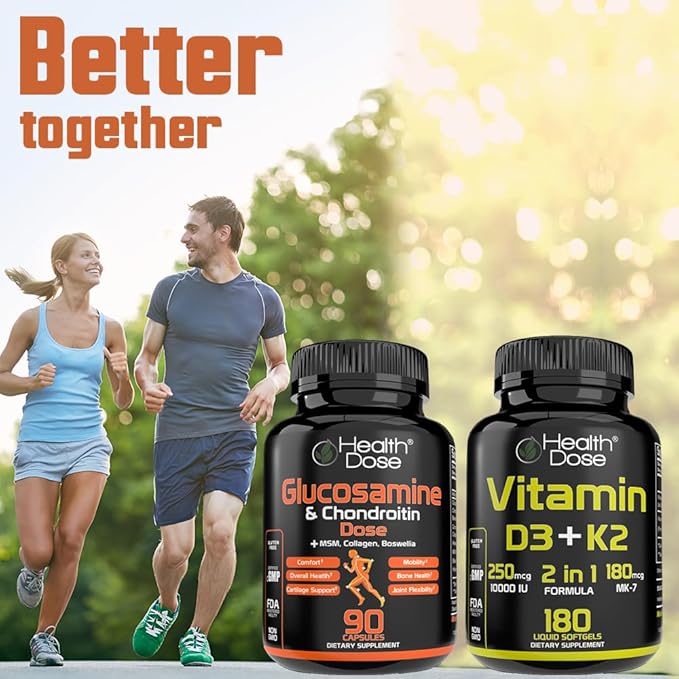 Glucosamine Plus Premium Joint Support - with MSM, Collagen & Boswellia - 90 Capsules - Antioxidant Properties for Cartilage Support, Joint Health & Mobility Pack of 2.