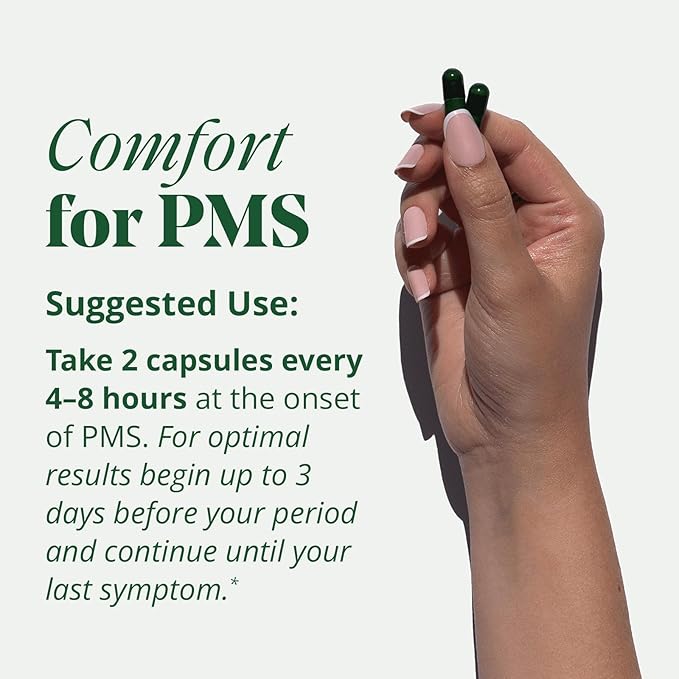 PMS & Period Relief - Menstrual Cramp Relief: No More Period Cramps, Mood Swings, or Bloating. PMS Supplement for Happy Hormones and Period Relief. (40 Count)