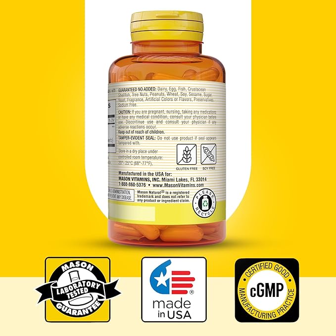 Mason Natural Ginkgo Biloba, 1 Month Supply, Helps to Improve Mental Alertness & Support Optimal Brain Function, 60 Capsules