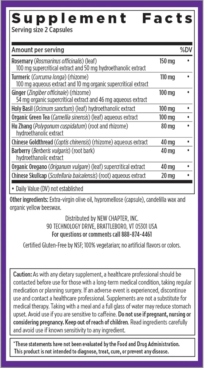 New Chapter Zyflamend™ Multi-Herbal Pain Reliever+ Joint Supplement, 10-in-1 Superfood Blend with Ginger & Turmeric for Healthy Inflammation Response & Herbal Pain Relief+, 180 Count