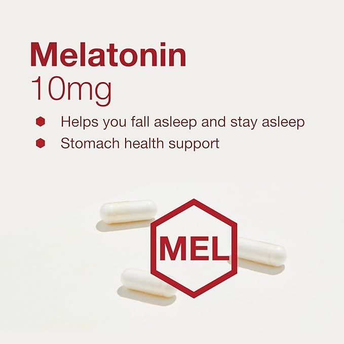 PROTOCOL FOR LIFE BALANCE Melatonin Extra Strength - 10 mg Melatonin - Sleeping Support for Adults - Daily Immune Support - Pineal Gland Aid - Kosher & Non-GMO - 100 Veg Capsules