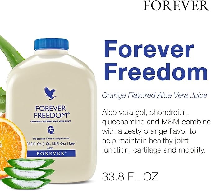 Forever Living - Forever Freedom - Aloe Vera Joint Support with Glucosamine and Chondroitin - Orange Flavor - 33.8 fl oz (Pack of 1)