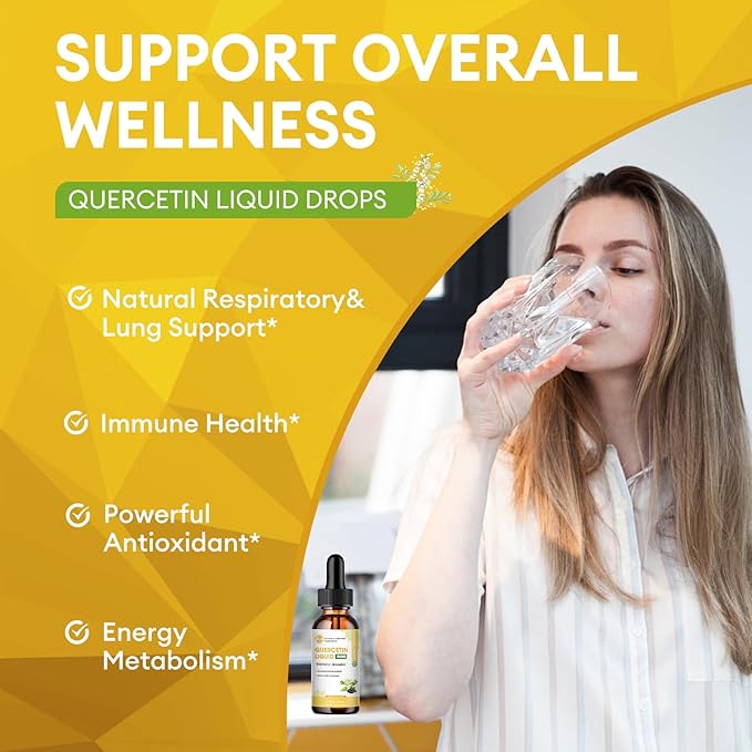 (2 Pack) Quercetin Liquid Drops - Quercetin Supplements 700mg - 4X Stronger Than Pills & Capsules - 5 in 1 Quercetin with Bromelain Elderberry Vitamin for Immunity Respiratory Wellness- 2 Fl Oz*2