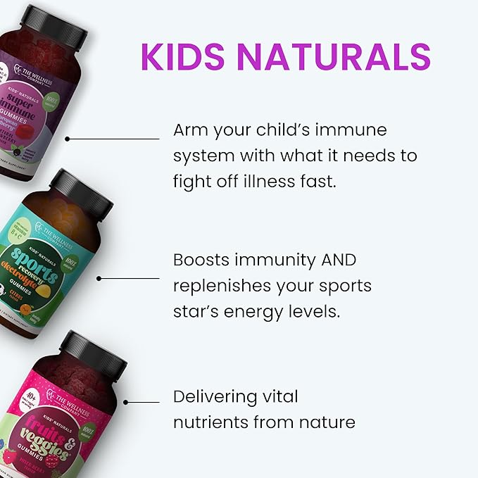 The Wellness Company Super Immune Elderberry Gummies | 120 Gummies (2 Month Supply) | with Zinc and Vitamin C | Non-GMO, Gluten-Free | Supports Immune Health