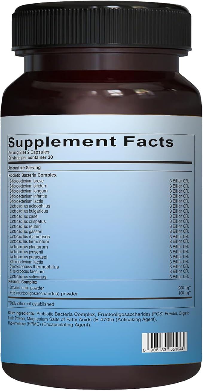Pure Nutrition Good Gut Men's Probiotics 60 Billion CFU, 20 Strains | 60 Caps | Probiotics for Men with Organic Prebiotic Blend | Once Daily | Non GMO | Gluten Free