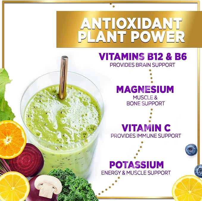Greens Superfood Powder - Greens Powder Mix for Energy, Spirulina, Chlorella & Digestive Enzymes, Antioxidant Super Green Mix, 20+ Amazing Superfoods Support Digestion, Vegan & Non-GMO - 30 Servings