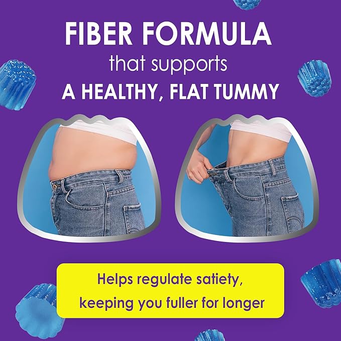 Fiber Gummies for Adults 8g (Inulin, Psyllium Husk, FOS More) with Probiotics, Green Tea Extract, Sugar Free Plant Based Fiber Supplement Blend for Digestive Health, Regularity, Non-GMO, Vegan, 120Cts