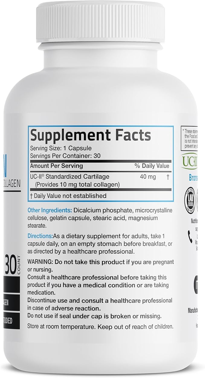 Bronson Collagen with Undenatured Type II Collagen, 30 Capsules