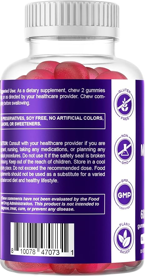 Vitamatic Melatonin Gummies for Kids & Adults - (2.5 mg 5 mg & 10 mg Doses) - 60 Vegan Gummies