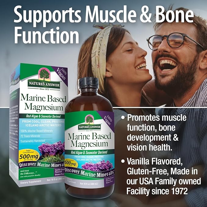 Nature's Answer Marine-Based Liquid Magnesium 16-Ounces | Multi-Mineral Complex | Supplies 72 Trace Minerals | No Artificial Flavors or Preservatives | Single Count