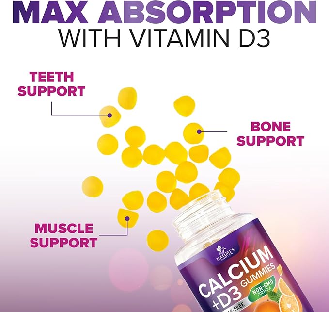 Chewable Calcium Supplements for Women & Men - Sugar Free Calcium with 400 IU Vitamin D3 Gummy for Bone, Teeth, & Immune Health Support - Non-GMO, Berry Flavored, Daily Vitamins Chews - 120 Gummies