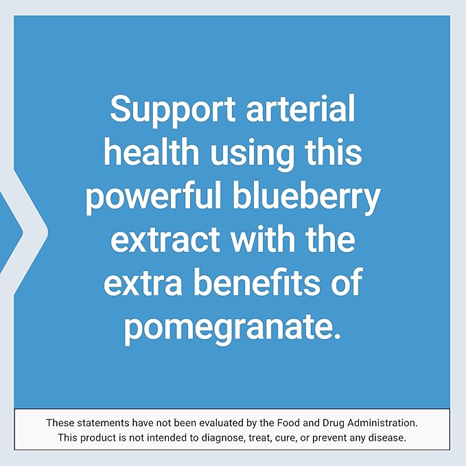 Life Extension Blueberry Extract and Pomegranate, arterial Health Support, antioxidant Defense, Gluten-Free, Non-GMO, Vegetarian, 60 Vegetarian Capsules