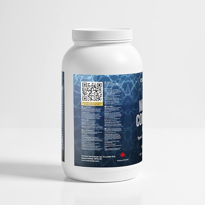 CORREXIKO Premium Marine Collagen Powder Supplement Unflavored - 10,000mg Double Hydrolyzed Collagen Peptides per Serving - Formulated for Maximum Absorption - Hair, Skin & Nails - 1kg, 100 Servings