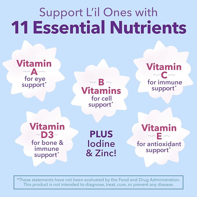 L'il Critters Frozen Daily Kids Multivitamin Gummies Assorted Berry Flavors for Ages 2+ Toddlers and Kids, Disney Multivitamin Gummies with 11 Essential Nutrients, 95-190 Day Supply, 190 Gummies