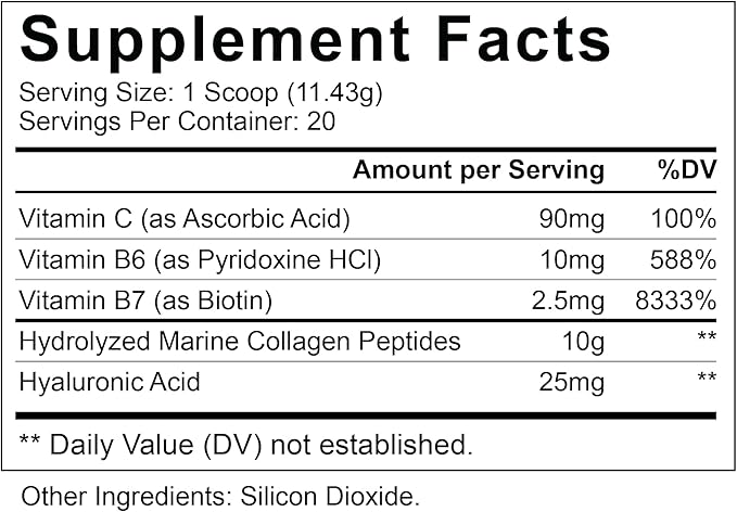 Renew Marine Collagen Powder + Biotin & Hyaluronic Acid for Better Hair, Skin & Nails, Unflavored - 20 Scoops, 8oz