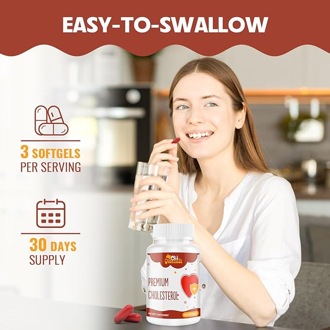 Cholesterol Supplements with Plant Sterols, Niacin, Red Yeast Rice, Citrus Bergamot, Garlic, Cholesterol Supplement Support Normal Cholesterol Levels, 540 Softgels