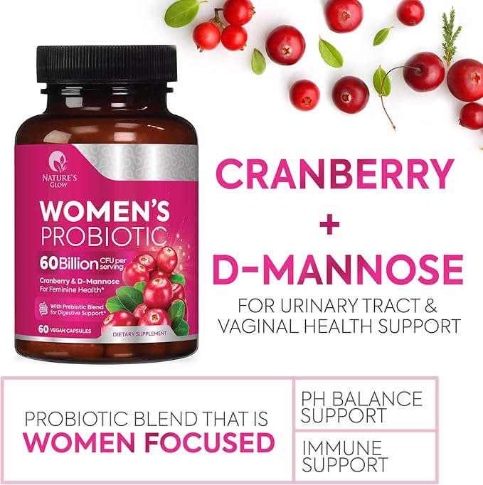Women Probiotics For Digestive Health - Daily Vaginal PH Balance, Digestive & Feminine Health Support, 50 Billion CFU - 6 Unique Strains for Women - Womens Probiotic With Acidophilus - 60 Capsules