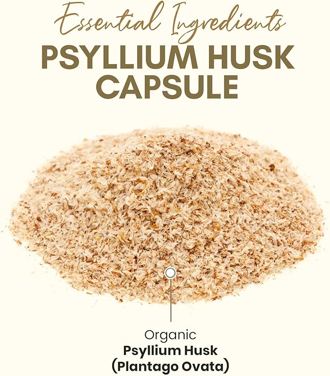 Organic Psyllium Husk Capsules, Natural Fiber Supplement for Gut Health* - Alternative to Psyllium Husk Powder, Zealthy Life, 250 Capsules