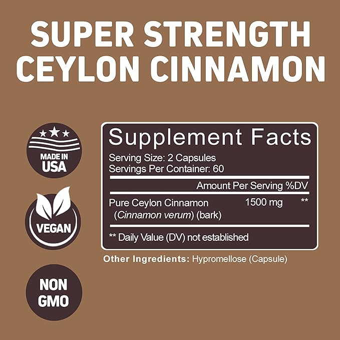 Korean Red Panax Ginseng 1500mg - High Potency Ginseng for Energy, Performance & Immune Support for Men & Women - Pure Ceylon Cinnamon Capsules for Enhanced Well-Being - 1500mg per Serving