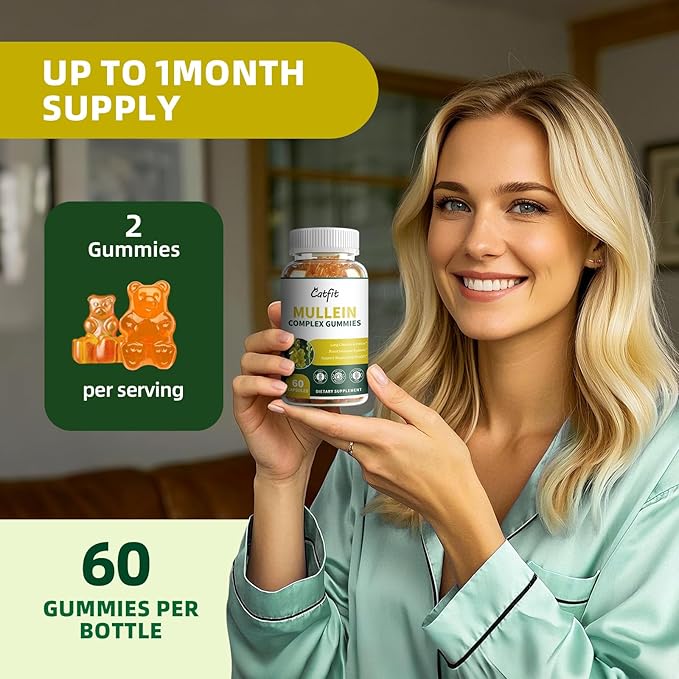 (120 pcs) Mullein Gummies for Lungs Detox– Mullein Leaf Extract with Quercetin, Elderberry for Respiratory & Immune Support, Breathing & Lung Cleanse for Smokers, Vegan, Pineapple Flavor, (2 Pack)