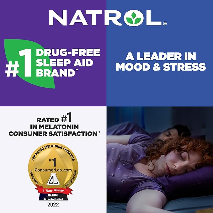Natrol Time-Release Melatonin 5 mg, Dietary Supplement for Restful Sleep *, 100 Tablets (Pack of 2), 200 Day Supply