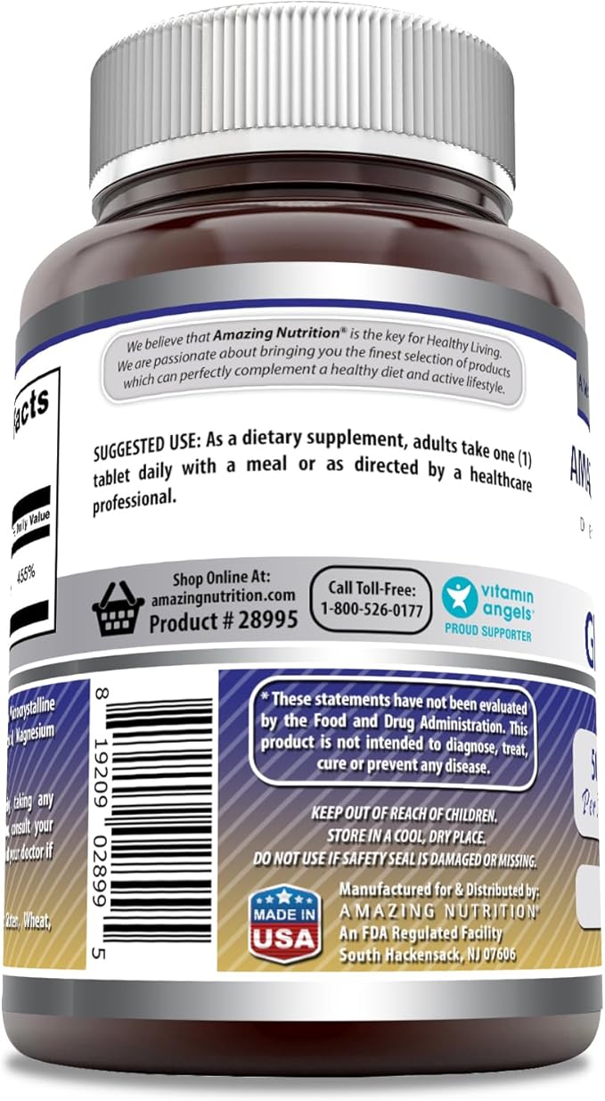 Amazing Formulas Zinc Gluconate Supplement | 50 Mg Per Serving | Tablets | Non-GMO | Gluten-Free | Made in USA (120 Count)