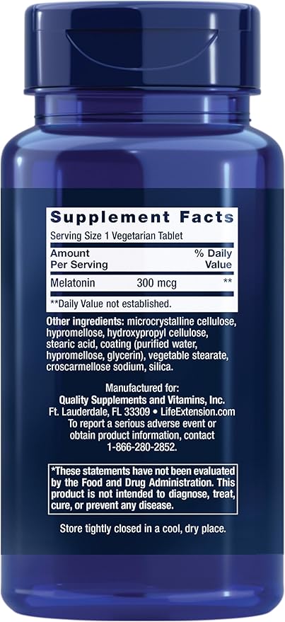 Life Extension DHEA 25mg and Melatonin 6 Hour Time Release 300mcg - 100 Capsules and 100 Tablets