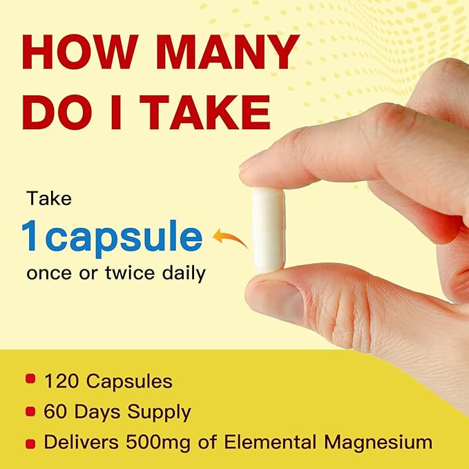 10-in-1 Magnesium Complex Supplement, Magnesium Glycinate 500mg with Citrate & Malate, Chelated High Absorption Plus Vitamin D3 & Zinc - for Nerve, Muscle & Bone Support - 120 Capsules