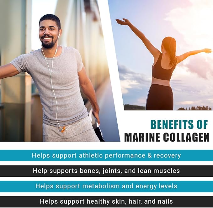 Ancient Bliss Wild-Caught Marine Fish Collagen Peptides Powder, Flavorless Collagen Protein Supplement with Type 1, Non-GMO, Gluten-Free, Amino Acid Supplement for Skin, Hair and Nails, 15.87 Oz