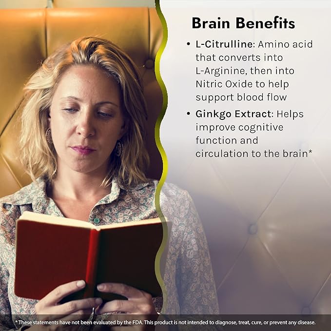 Irwin Naturals Brain Awake RED with Nitric Oxide Booster - 60 Liquid Soft-Gels, Pack of 2 - Support Brain Health & Optimize Performance - 40 Total Servings