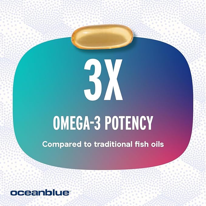 Oceanblue Professional Omega-3 2100 with Vitamin D3 – 120 ct - 2pack – Triple Strength Burpless Fish Oil Supplement with High-Potency EPA, DHA, DPA and Vitamin D3 – Wild-Caught – Orange Flavor