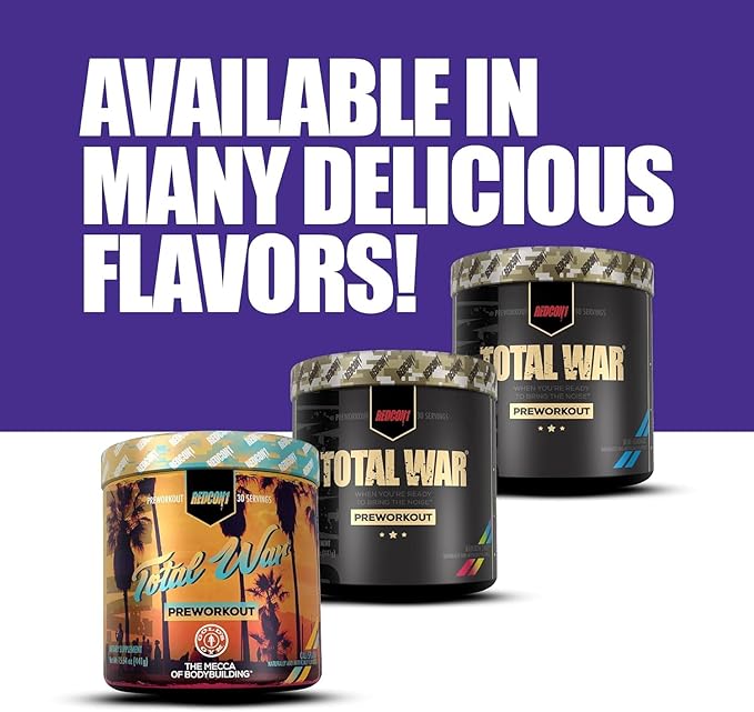 REDCON1 Total War Preworkout, Sour Gummy Bear - Contains 320mg of Caffeine from Green Tea, Juniper & Beta Alanine - Pre Work Out with Amino Acids to Increase Pump, Energy + Endurance (30 Servings)