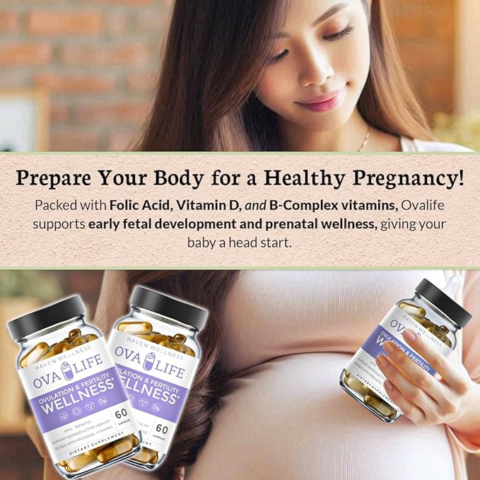 Fertility Supplements for Women - Hormone Balance & Ovarian Support -60 Capsules - Conception Vitamins with Folate - Pregnancy & Ovulation Support -22 Key Nutrients for Her Egg Quality