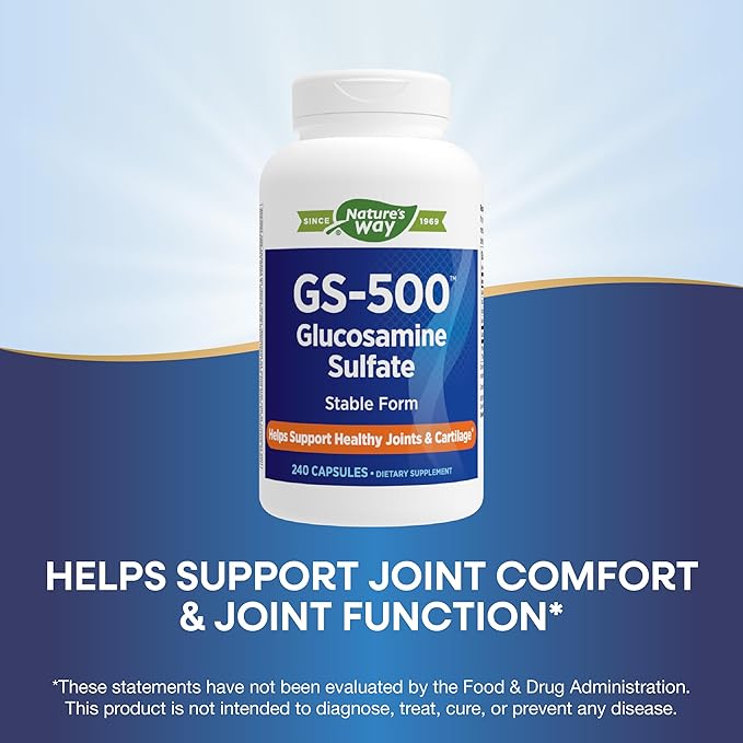 Nature's Way GS-500 Glucosamine Sulfate, Joint Health Support Supplement*, 240 Capsules