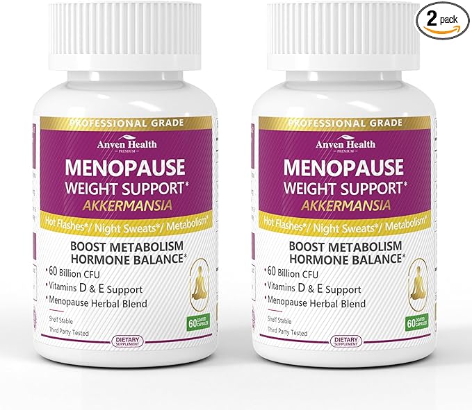Akkermansia Probiotics for Women in Menopause โ 60 Billion CFU for Gut, Metabolism & Hormonal Balance โ Non-GMO, Vegan, with Herbal Support, Calcium, Prebiotics & Vitamins | 120 Capsules