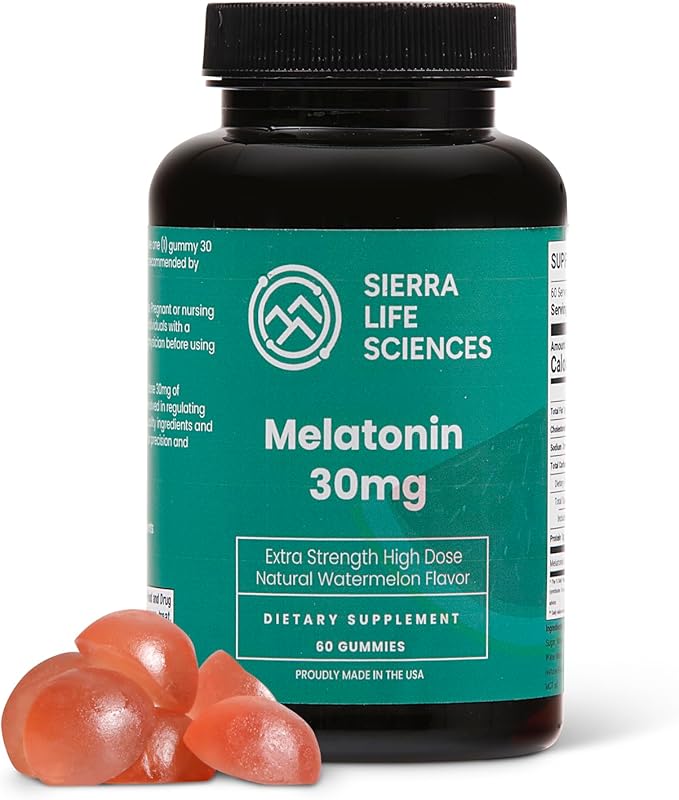 30mg Melatonin Gummy | High Dose Sleep Support for Adults | Advanced One-A-Day Formulation Made with Apple-Derived Gummies | Vegan, Non-GMO (2-Pack)