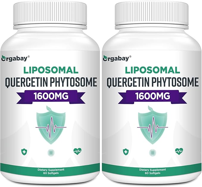 Liposomal Quercetin Phytosome 1600 mg,Bromelain 200mg,Zinc 30mg,Vitamin C Turmeric 40 mg,Highest Absorption,Quercetin Complex, 60 Softgels