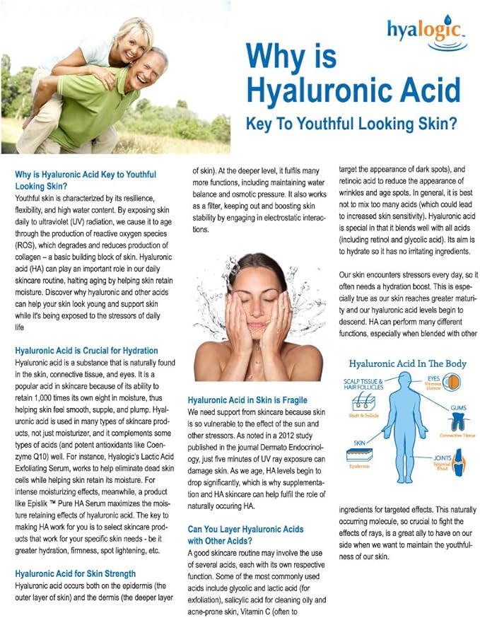 Hyalogic Collagen Peptides Powder w/Hyaluronic Acid, Hydrolyzed Types 1 & 3, Grass Fed, Keto Protein Powder Supplement for Hair Growth, Skin, Nails Unflavored Easy to Mix 6.4 oz (180 gr.)