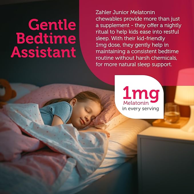 Zahler 1MG Children's Melatonin for Kids - Sleep Support and Quality Rest for Ages 4+ Delicious Natural Grape Flavor - Non GMO Kosher Low Dose Childrens Melatonin 1 MG (60)