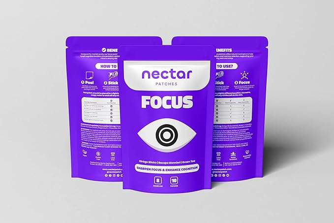 Focus Patch | with Bacopa Monnieri, Green Tea & Ginkgo Biloba | 10 Patches