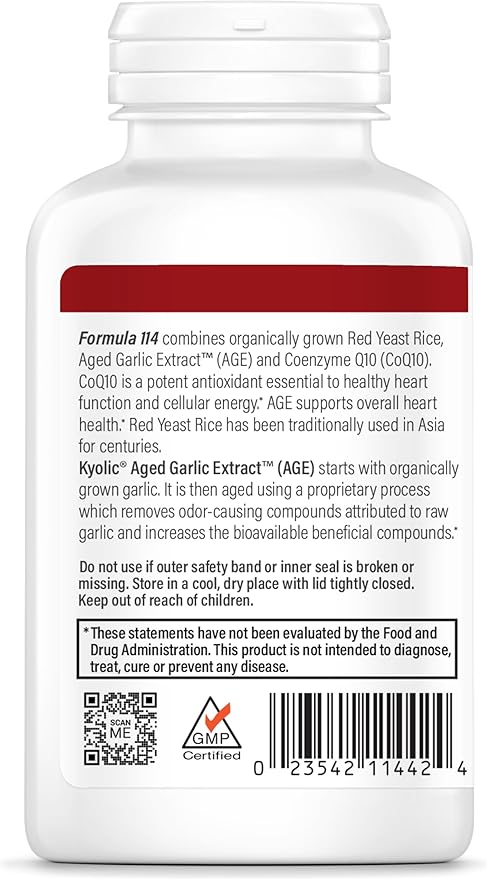 Kyolic Aged Garlic Extract Formula 114, Red Rice Yeast & Coq10, 150 Capsules