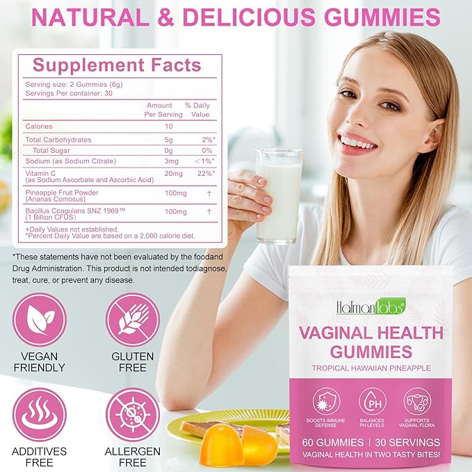 2 Pack Vaginal Probiotics Health Gummies, Premium Feminine Balance Gummies, Probiotic Gummies for Prenatal & Postnatal Women, Revitalize Vaginal Health, Immune Defense, Optimize PH Balance