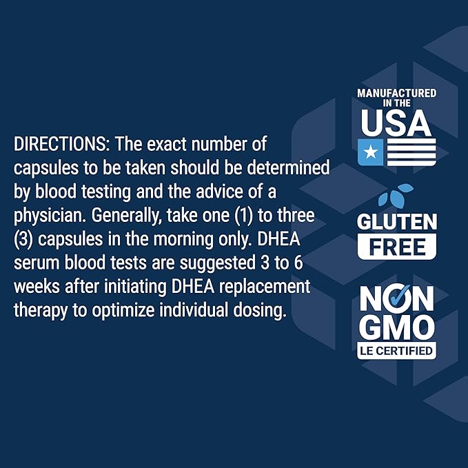Life Extension DHEA 50 mg – Hormone Balance Supplement, Memory, Muscle Mass and Bone Density Support, Healthy Sex Drive, Gluten-Free, Non-GMO, 60 Capsules