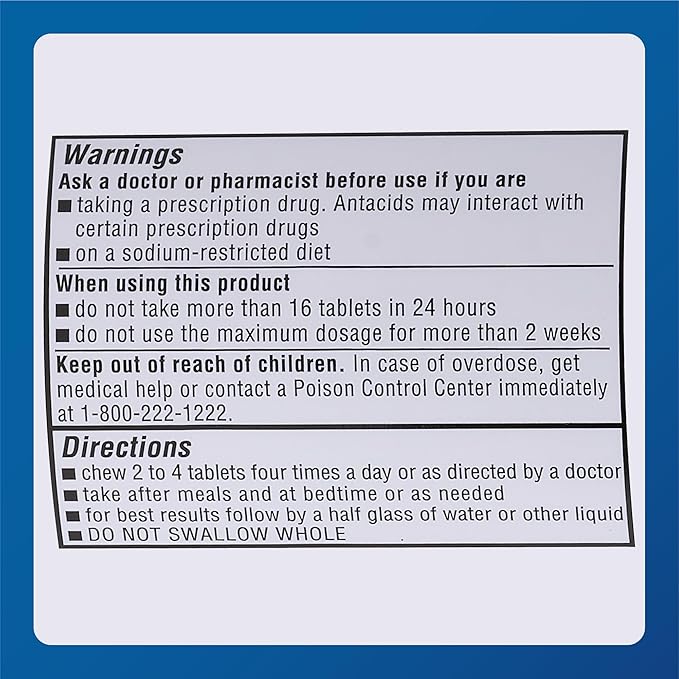 Major Acid Gone Extra Strength Antacid Chewable Tablets - Anti-Acid Relief - Acid Reflux Medicine for Adults - Upset Stomach, Acid Indigestion, and Heartburn Relief - Long-Lasting - 100-Count (4 Pack)