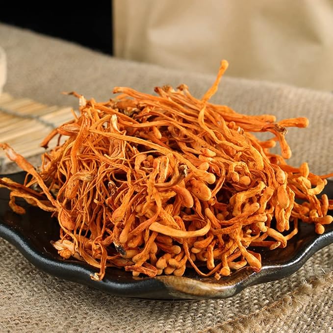 Cordyceps Flower Plum Flower Cordyceps Cordyceps Dried Flowers Cordyceps Mushroom Militaris/Chong Cao Hua/Cordyceps Herbal (250grams)