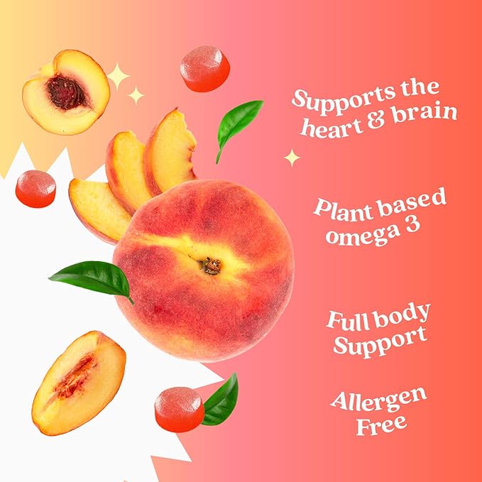 BeLive Omega 3 & Turmeric Gummies for Brain, Heart, Eye and Inmmune System, Mobility Support