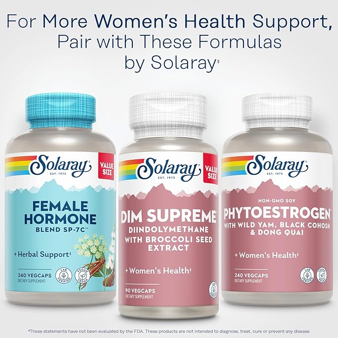 Solaray DIM Supreme 100mg | Menopause & Estrogen Metabolism Supplement with Broccoli Seed Extract | 90 VegCaps